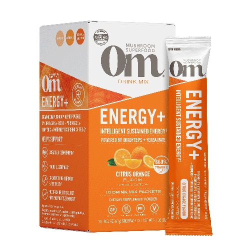 OM Organic Mushroom Nutrition Energy Citrus Orange -- 10 пакетиков Energy Stick OM