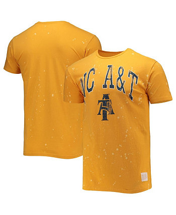 Мужская золотая футболка North Carolina A&T Aggies Bleach Splatter Original Retro Brand