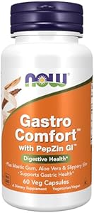 NOW Foods Supplements, Gastro Comfort, plus Mastic Gum, Aloe Vera and Slippery Elm, 60 Veg Capsules NOW Foods