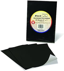 Hygloss Products Black Silhouette Paper – Tracing Portrait Drawing Crafts Paper - 5 x 7 Inch, 25 Sheets Hygloss