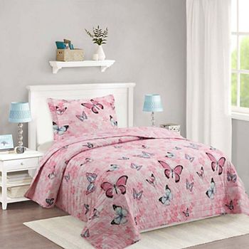 Marcielo Kids Quilt Bedspread Set For Teens Girls Bedding Butterfly B MarCielo