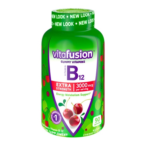 Vitafusion Extra Strength B-12 Натуральная вишня — 3000 мкг — 90 жевательных конфет Vitafusion