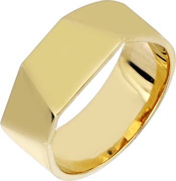 Широкое кольцо из 14-каратного золота с геометрическим рисунком Bony Levy