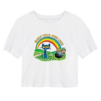 Детская Футболка Pete the Cat PTC Leprechaun Graphic Cropped Tee Pete the Cat