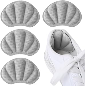 Molain 2 Pair Heel Grips Shoes Pads for Shoes Too Big Thick Heel Cushions Liners Inserts Back Insoles Anti Blister Shoe Liners Heel Protectors Add Extra Volume Heel Pads (Grey) Molain