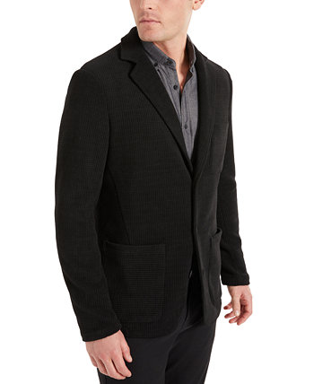 Мужской текстурированный эластичный пиджак с тремя карманами и нашивками Kenneth Cole
