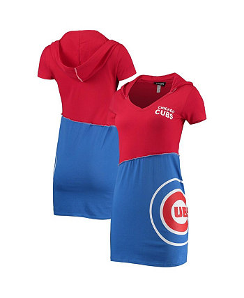 Women's Red and Royal Chicago Cubs Hoodie Dress Refried Apparel
