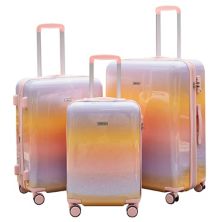 Lightweight 3 Pc Double Spinner Luggage Set With Tsa Lock Suitcase Abrihome