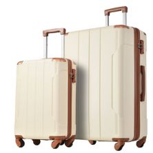 2 Piece Hardside Expandable Luggage Set With Tsa Lock Abrihome