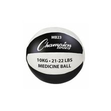 Кожаный медицинский мяч Champion Sports MB23 21-22 фунта, черно-белый Champion