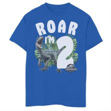 Футболка с рисунком Raptor Roar I'm 2 для мальчиков 8-20 Jurassic World Birthday Jurassic World