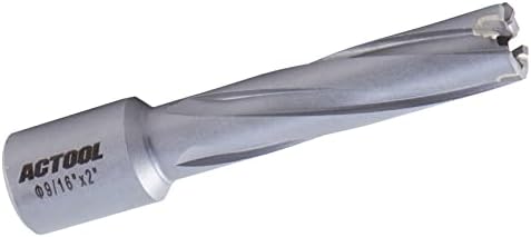 ACTOOL 9/16'' Diameter x 2'' Depth of Cut Carbide Tipped TCT ANNULAR Cutter with 3/4'' Weldon Shank Actool