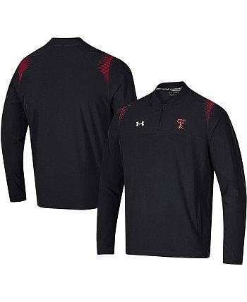 Мужская черная куртка Texas Tech Red Raiders 2021 Sideline Motivate с молнией на четверть Under Armour