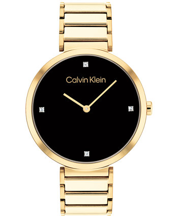 Золотистые часы-браслет 36 мм Calvin Klein