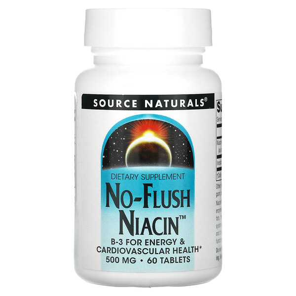 Ниацин без покраснения - 500 мг - 60 таблеток - Source Naturals Source Naturals