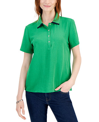 Женская футболка-поло с короткими рукавами и воротником Tommy Hilfiger
