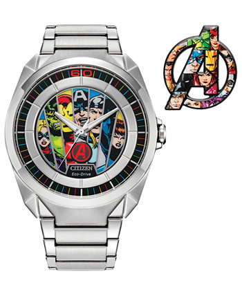 Eco-Drive Мужские классические часы Marvel Avengers с браслетом из нержавеющей стали, 43 мм Citizen