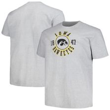 Men's Champion Heather Gray Iowa Hawkeyes Big & Tall Circle Logo T-Shirt Champion