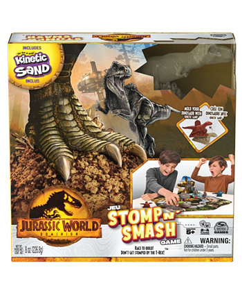 Jurassic World Dominion, Stomp N Smash Board Game Sensory Dinosaur Toy with Kinetic Sand Jurassic Park Movie Family Game, for Kids Ages 5 & up Spin Master Toys & Games