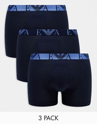 Комплект 3 пар боксеров темно-синего цвета Emporio Armani Bodywear Emporio Armani