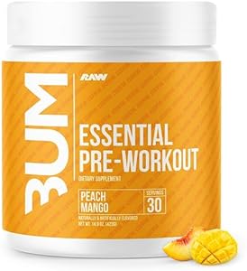 RAW Nutrition - Essential Pre - Chris Bumstead Pre Workout Formula, Sports Nutrition Pre-Workout Powders | Men & Womens Drink, Energy Powder for Working Out (Blue Raspberry) RAW