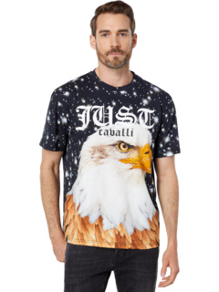 Хлопковая футболка с круглым вырезом и принтом "Startdust" Just Cavalli