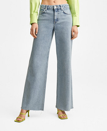 Женские широкие джинсы со средней посадкой MANGO