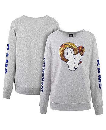 Женский пуловер с блестками и логотипом Los Angeles Rams Heather Grey Cuce