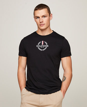 Мужская хлопковая футболка Tommy Hilfiger с коротким рукавом и круглым вырезом Tommy Hilfiger