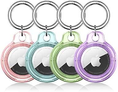 4 Pack Airtag Holder, Airtag case Waterproof Apple Air Tag Case with Keychain, Shockproof & Dustproof Airtag Holders for Pet Tracking, Bags, Kids, Keys, Luggage（4 Colors） Pautas