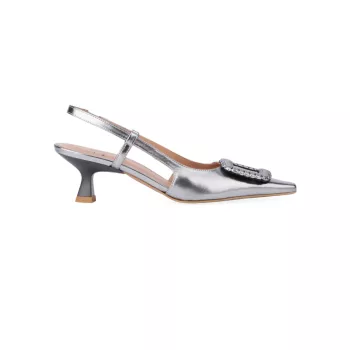 Кожаные туфли Arabella с металлизированной пяткой на пятке Aquatalia
