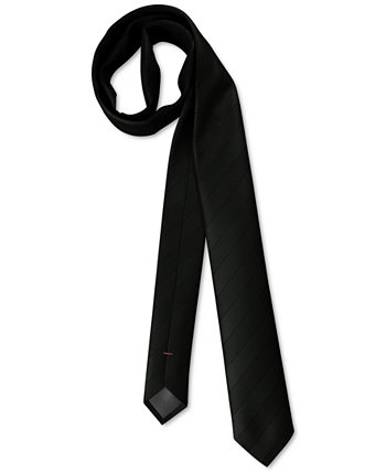 Мужской черный галстук в жаккардовую полоску HUGO BOSS
