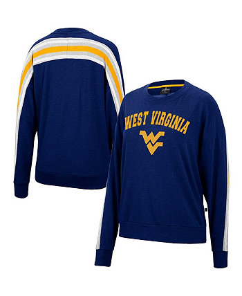 Женская толстовка свободного покроя с пуловером темно-синего цвета West Virginia Mountaineers Team Colosseum