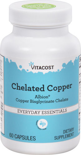 Vitacost Chelate Copper - Albion® Copper Bisglycinate Chelate - 60 капсул Vitacost
