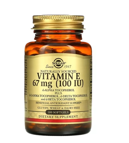 Solgar Витамин Е -- 67 мг -- 100 мягких таблеток Solgar