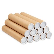 12 Pack Mailing Tubes, 2x12 Inch Round Cardboard Mailers With Caps For Posters Stockroom Plus