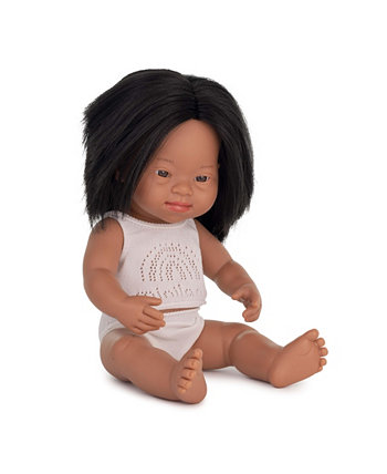 Девочка 15 дюймов, латиноамериканская кукла с синдромом Дауна Miniland