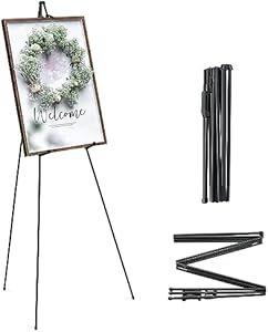 ARTIFY 64" Sign Easel Stand | Instant Display Tripod for Wedding Signs, Posters, Paintings, Canvas, and Poster Boards | Portable Stand for Home, School Supplies, Shop, and Ceremonies, Black ARTIFY art supplies