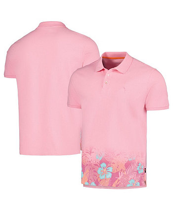 Men's Pink Tropical Border Polo Shirt Margaritaville