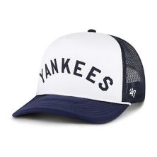 Men's '47 White New York Yankees Foam Front Script Trucker Snapback Hat Unbranded