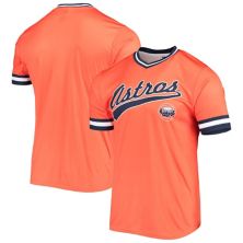 Men's Stitches Orange/Navy Houston Astros Cooperstown Collection V-Neck Team Color Jersey Stitches
