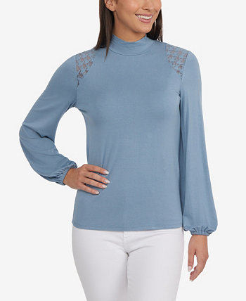 Women's Mock Neck Top with Blouson Sleeves Laundry by Shelli Segal