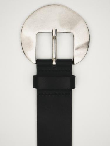 Nappa leather belt with ameva buckle Massimo Dutti