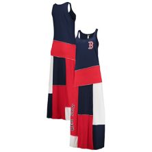 Женское платье макси темно-синего/красного цвета Boston Red Sox из экологически чистого материала с овальным вырезом Refried Apparel