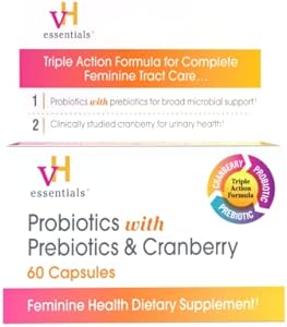 vH essentials Probiotics with Prebiotics and Cranberry Feminine Health Supplement - 60 Capsules (Капсулы) VH essentials