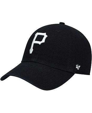Мужская регулируемая кепка Pittsburgh Pirates Black On Black Logo Clean Up '47 Brand