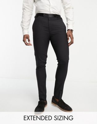 Черные узкие брюки-смокинг из шерсти с атласной полоской по бокам Noak 'Verona' Noak