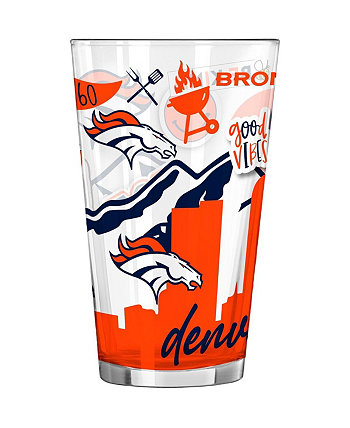 Denver Broncos 16 Oz Native Pint Glass Logo Brand