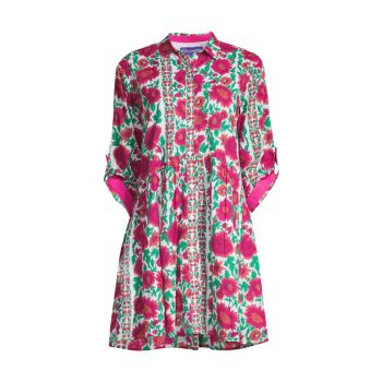 Хлопковое платье-рубашка Deauville с цветочным принтом Ro's Garden