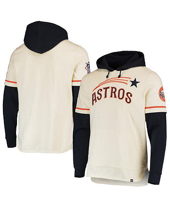 Men's '47 Cream Houston Astros Trifecta Shortstop Pullover Hoodie '47 Brand